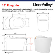 DeerValley DV-1S0160 dimensions diagram 12 inch rough in