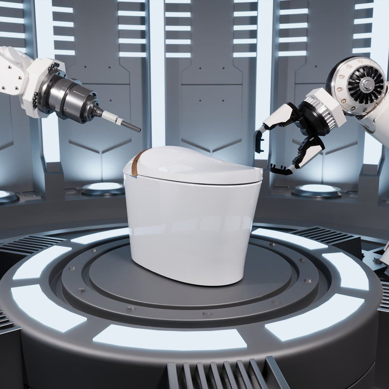 DeerValley Smart Toilet with Off-Seat Flush/Foot Sensor Flush, Automatic Tankless Toilet with Heated Seat, Warm Water Cleaning, Warm Air dryer DV-1S0160-V3