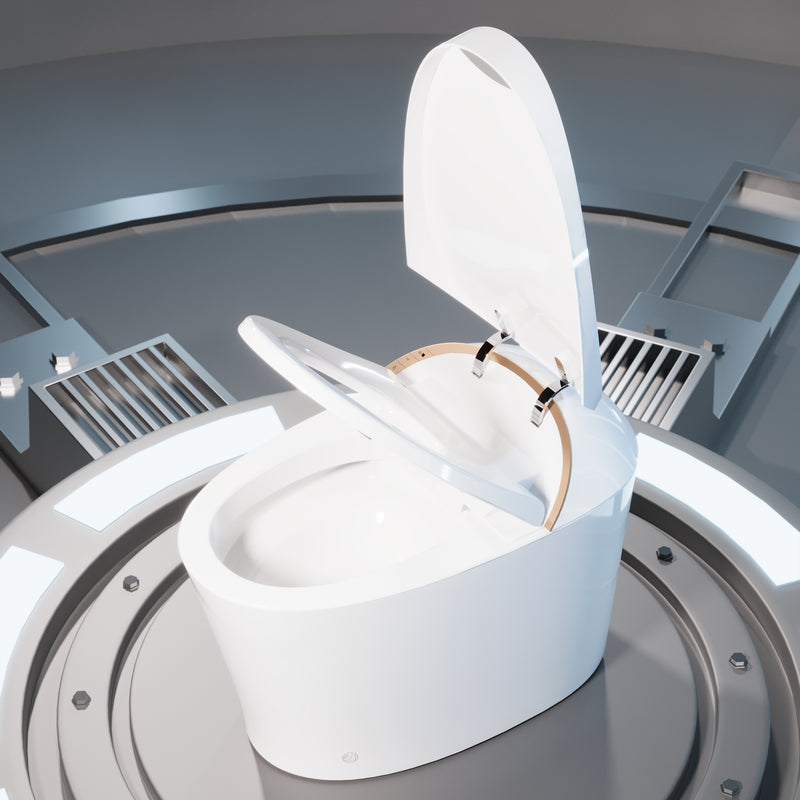 DeerValley Smart Toilet with Off-Seat Flush/Foot Sensor Flush, Automatic Tankless Toilet with Heated Seat, Warm Water Cleaning, Warm Air dryer DV-1S0160-V3