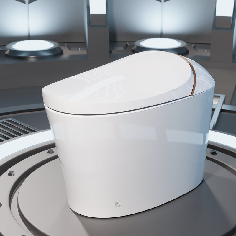 DeerValley Smart Toilet with Off-Seat Flush/Foot Sensor Flush, Automatic Tankless Toilet with Heated Seat, Warm Water Cleaning, Warm Air dryer DV-1S0160-V3