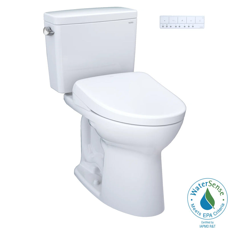 TOTO Drake WASHLET+ S7A Two Piece Toilet 1.28 GPF Universal Height 10 inch Rough-In MW7764736CEFGA10