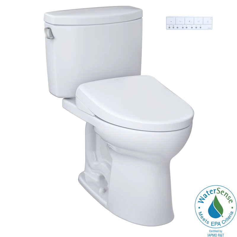 TOTO Drake II Elongated WASHLET plus S7 1.28 GPF Two Piece Toilet MW4544726CEFGA#01