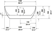 Duravit No. 1 Bathtub Technical Drawing