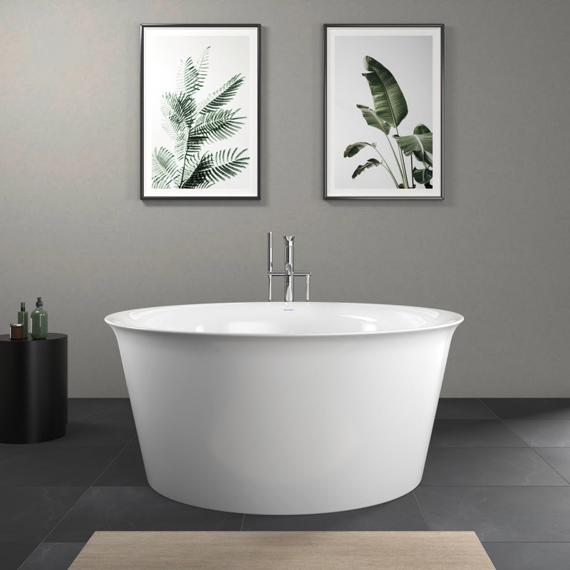 Duravit White Tulip Round Bathtub in Bathroom