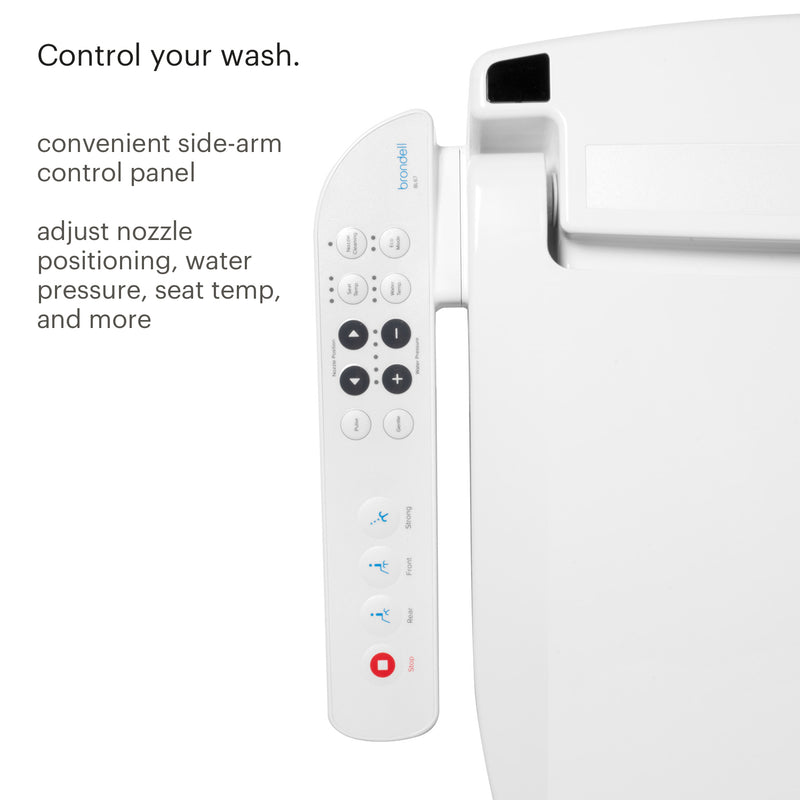 Brondell Swash Select BL67 Sidearm Bidet Seat, Round White BL67-RW