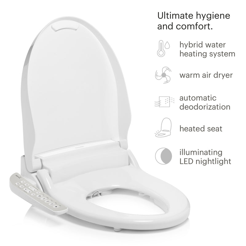 Brondell Swash Select DR801 Sidearm Bidet Seat with Warm Air Dryer and Deodorizer DR801