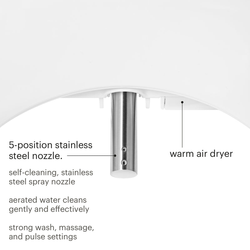 Brondell Swash Select DR802 Bidet Seat with Warm Air Dryer and Deodorizer DR802