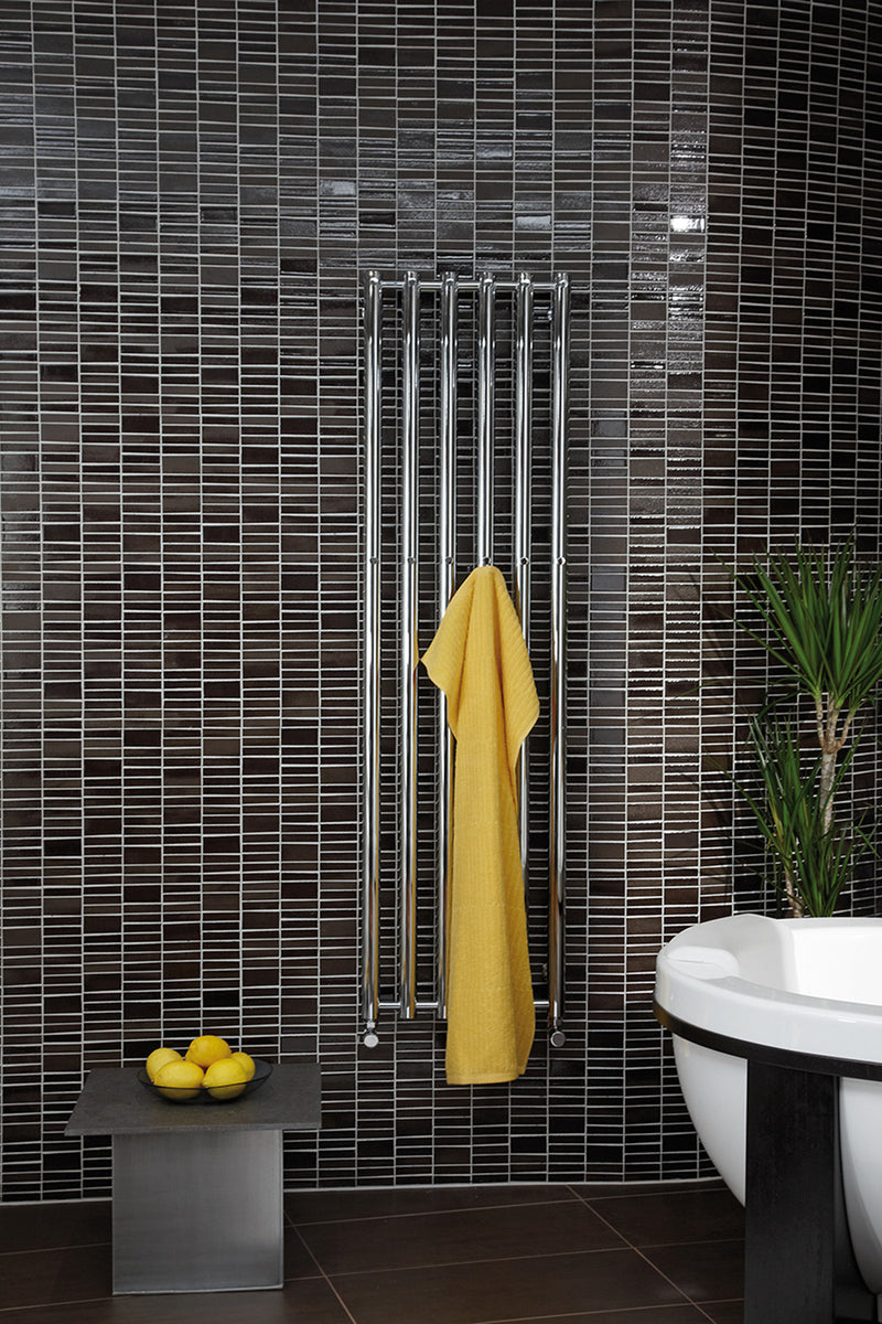 ICO Rosendal towel warmer in a modern bathroom