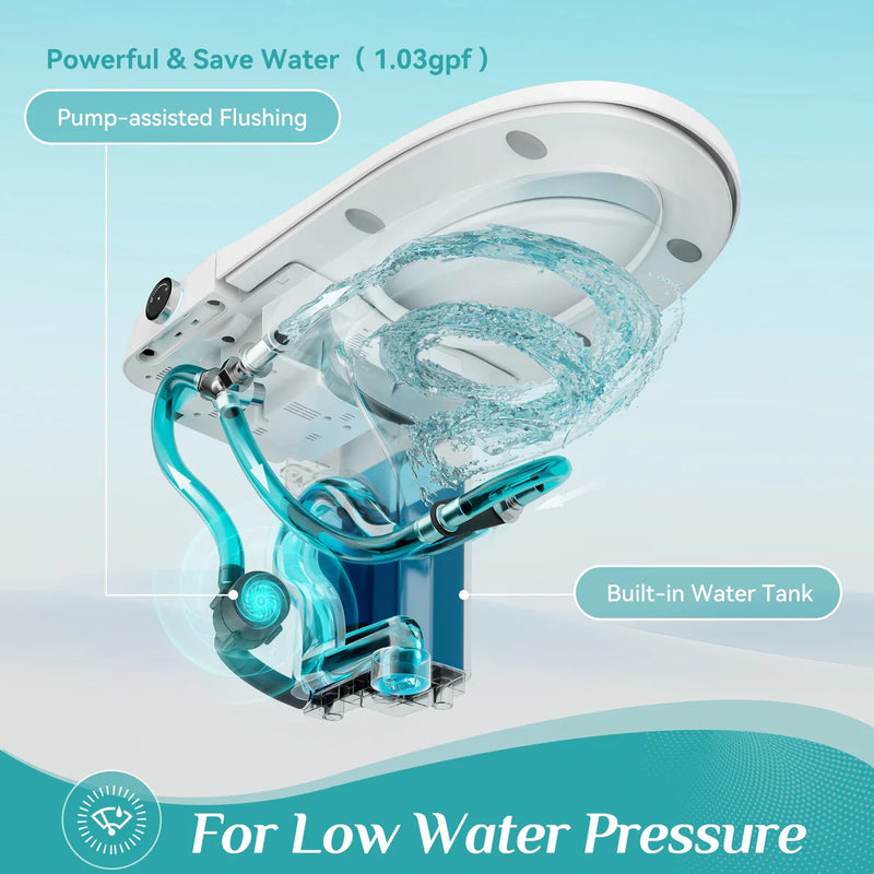 HOROW Bidet Toilet Combo Heated Toilet Seat Elongated Model T05