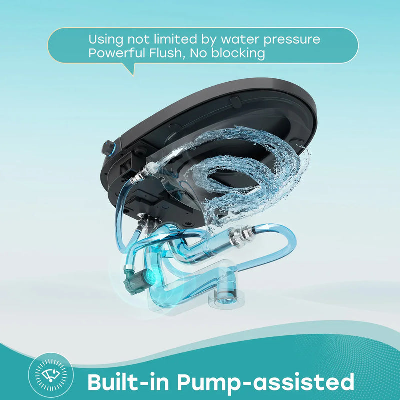 HOROW Black Smart Toilet With Bidet Seat For 12 Inch Rough In Model T36