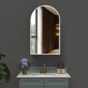 ICO Fern IF2624 arched LED medicine cabinet, 24 x 40 in, mounted above a bathroom vanity