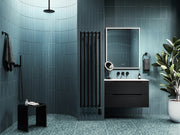 ICO Rosendal towel warmer in a full bathroom setting