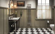 ICO Rosendal towel warmer styled with an LED mirror