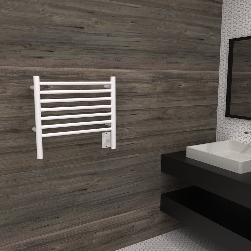 Amba Jeeves Model H Straight Towel Warmer - White lifestyle
