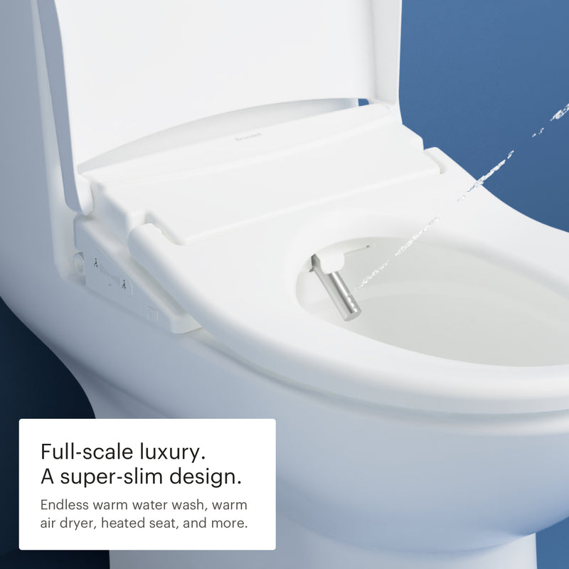 Brondell Swash Eco Thinline T66 Luxury Bidet Toilet Seat with Remote Control, Elongated, White T66-EW