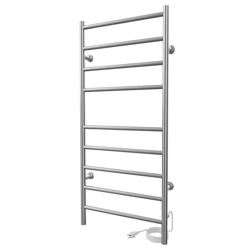 ICO Kontour Linear electric plug-in towel warmer, Brushed Nickel
