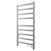 ICO Kontour Square electric plug-in towel warmer, Brushed Nickel