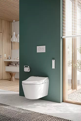 TOTO RP Dual Flush Wall Mounted One Piece Elongated Chair Height Toilet CWT4474547CMFGAMS