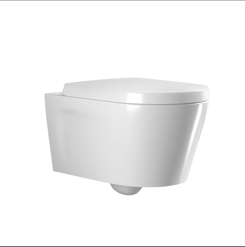 Wall-Hung Ceramic Toilet – Compact One-Piece Design with Smooth Glaze and Efficient Washdown Flush