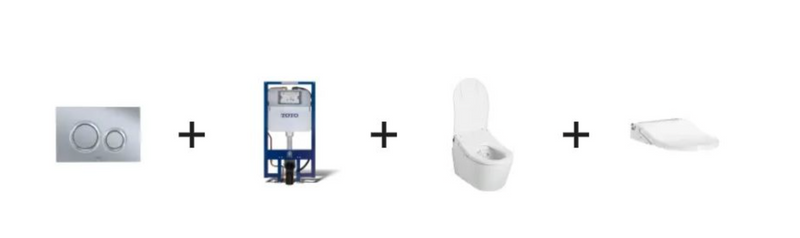 TOTO RP Dual Flush Wall Mounted One Piece Elongated Chair Height Toilet CWT4474547CMFGAMS