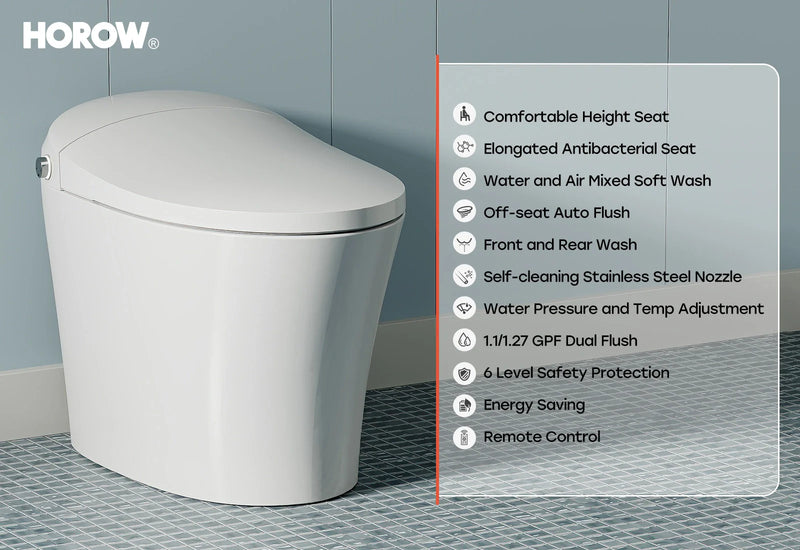 HOROW T16 Smart Toilet With Heated Bidet Dual Flush Toilet Model T16