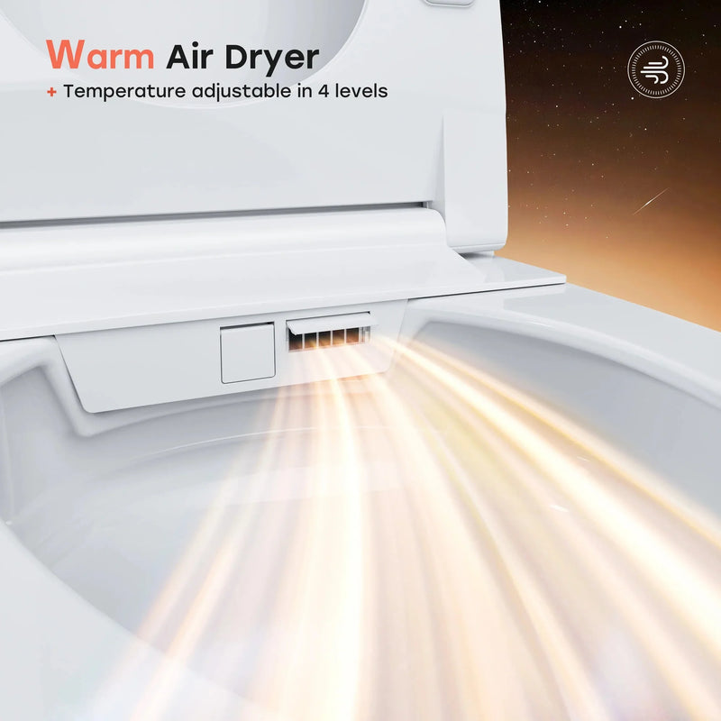 HOROW T33 Bidet 12 inch Rough ADA compliant One Piece Toilet with Ultra-Powerful Flush, Heated Toilet Seat, Warm Dryer, Night Light, Deodorization