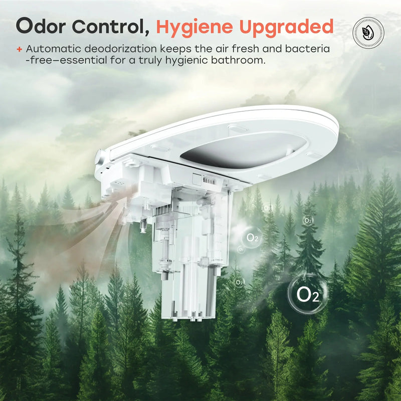 HOROW T33 Bidet 12 inch Rough ADA compliant One Piece Toilet with Ultra-Powerful Flush, Heated Toilet Seat, Warm Dryer, Night Light, Deodorization