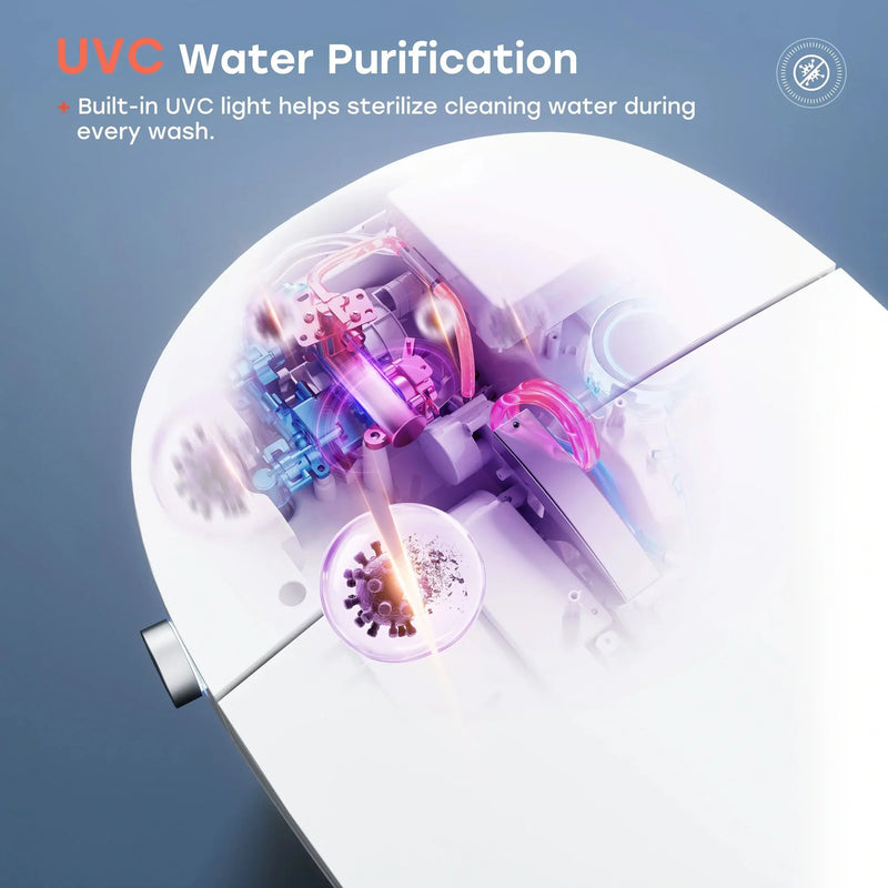 HOROW T33 Bidet 12 inch Rough ADA compliant One Piece Toilet with Ultra-Powerful Flush, Heated Toilet Seat, Warm Dryer, Night Light, Deodorization