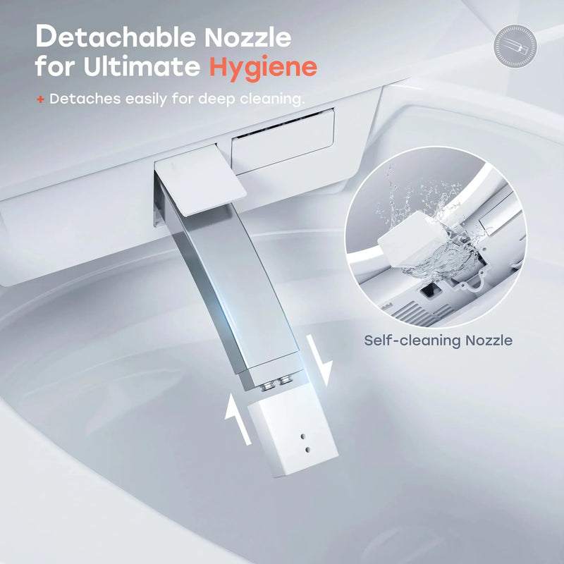 HOROW T33 Bidet 12 inch Rough ADA compliant One Piece Toilet with Ultra-Powerful Flush, Heated Toilet Seat, Warm Dryer, Night Light, Deodorization