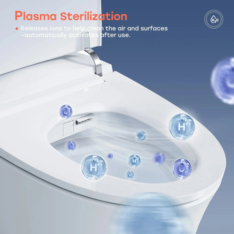 HOROW T33 Bidet 12 inch Rough ADA compliant One Piece Toilet with Ultra-Powerful Flush, Heated Toilet Seat, Warm Dryer, Night Light, Deodorization