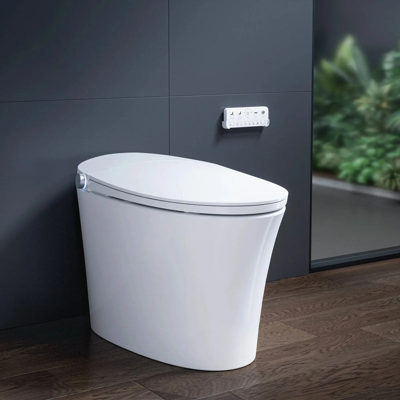 HOROW T33 Bidet 12 inch Rough ADA compliant One Piece Toilet with Ultra-Powerful Flush, Heated Toilet Seat, Warm Dryer, Night Light, Deodorization