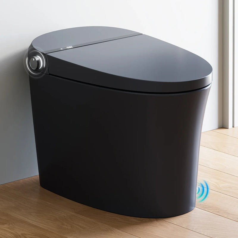 HOROW Black Smart Toilet With Bidet Seat For 12 Inch Rough In Model T36