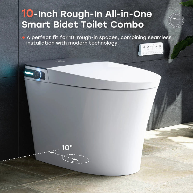 HOROW T37D 10 Inch Rough In Toilet With Bidet And Dryer For Power Outage Model