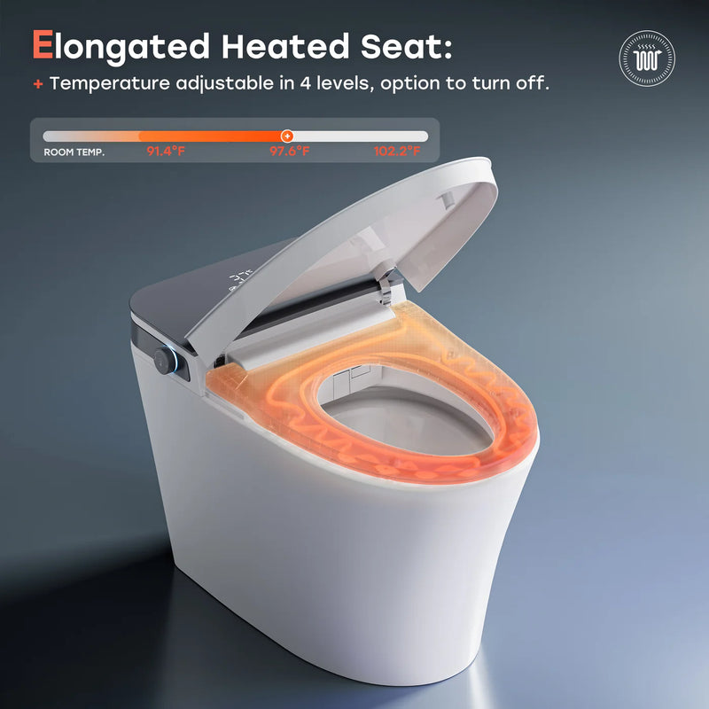 HOROW T37D 10 Inch Rough In Toilet With Bidet And Dryer For Power Outage Model