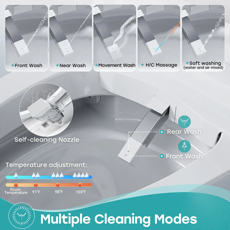 HOROW Bidet Combo Toilet With Mood Light For 12 Inch Rough In Model T38