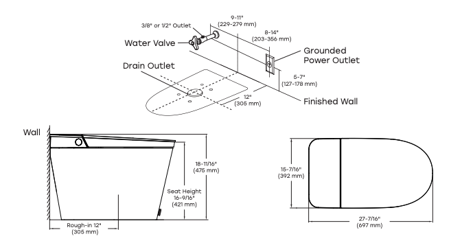 HOROW T38 Smart Bidet Toilet