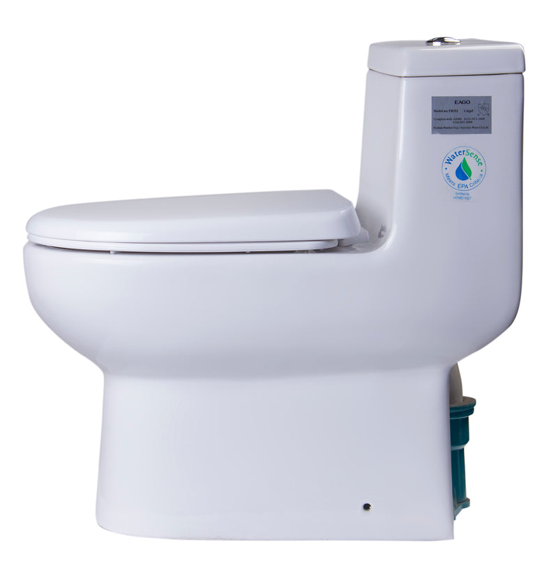 EAGO TB351 Dual Flush One Piece Eco Friendly High Efficiency Toilet TB351