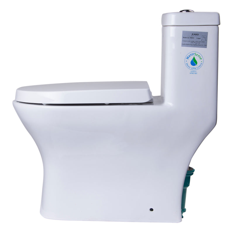 EAGO TB353 Dual Flush One Piece Eco Friendly High Efficiency Toilet TB353