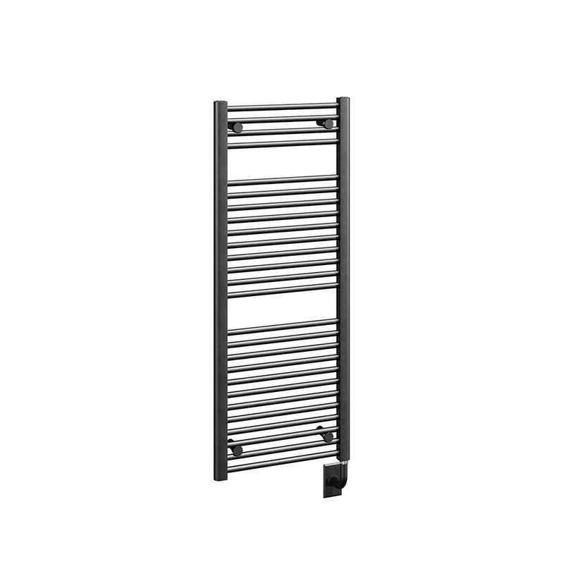 ICO Savoy electric hardwired towel warmer, 19 x 47.5 in, Matte Black