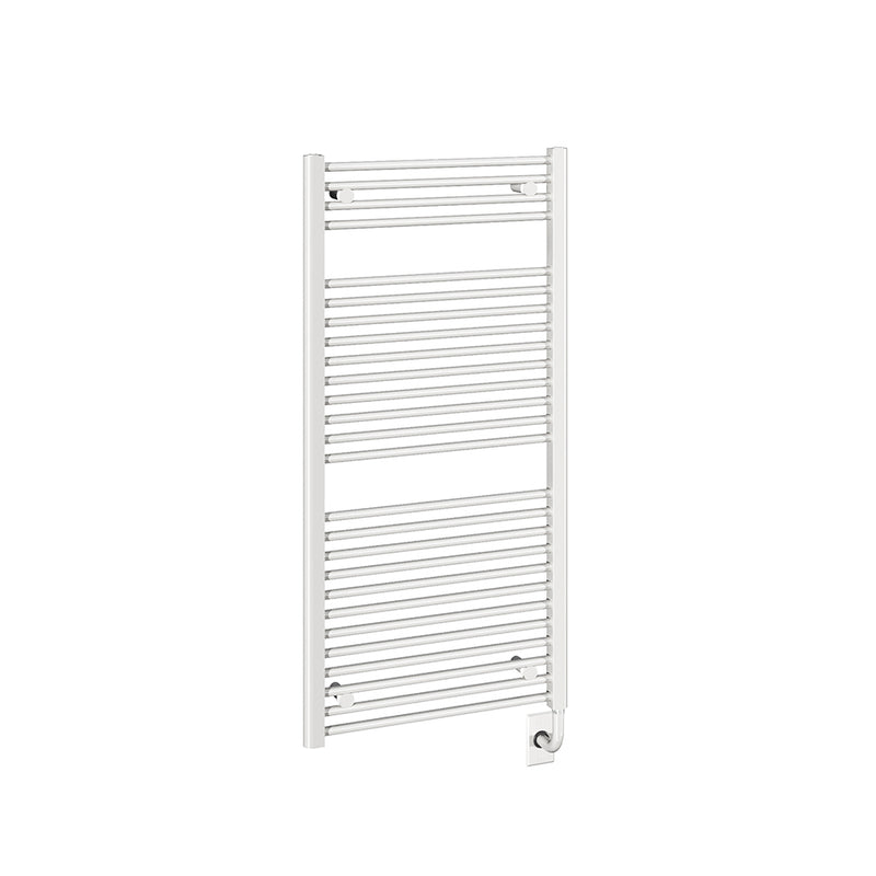 ICO Savoy electric hardwired towel warmer, 23.5 x 47.5 in, Gloss White