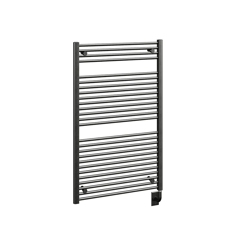 ICO Savoy electric hardwired towel warmer, 29.5 x 47.5 in, Matte Black