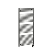 ICO Savoy electric hardwired towel warmer, 29.5 x 66.5 in, Matte Black