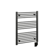 ICO Savoy electric hardwired towel warmer, 23.5 x 19 in, Matte Black