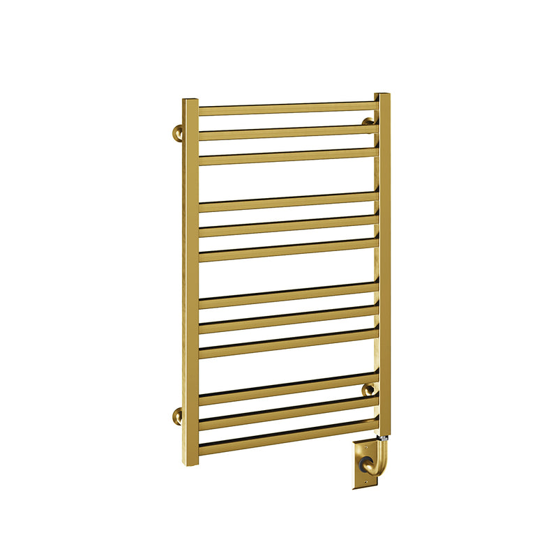 ICO Avento electric hardwired towel warmer, 19.5 x 31 in, Brushed Gold