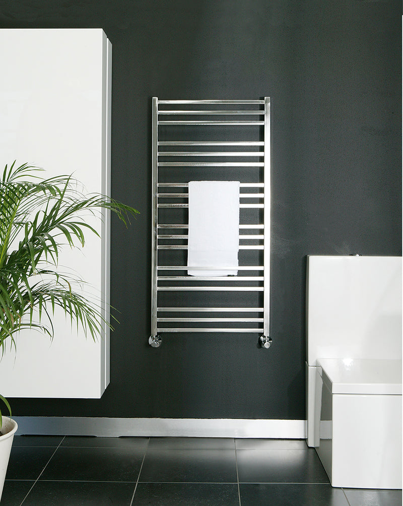 ICO Avento towel warmer styled in a modern bathroom