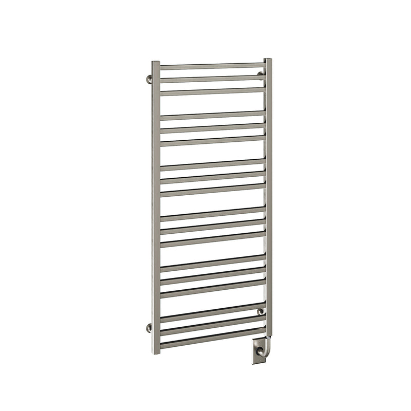 ICO Avento electric hardwired towel warmer, 23.5 x 47.5 in, Brushed Nickel