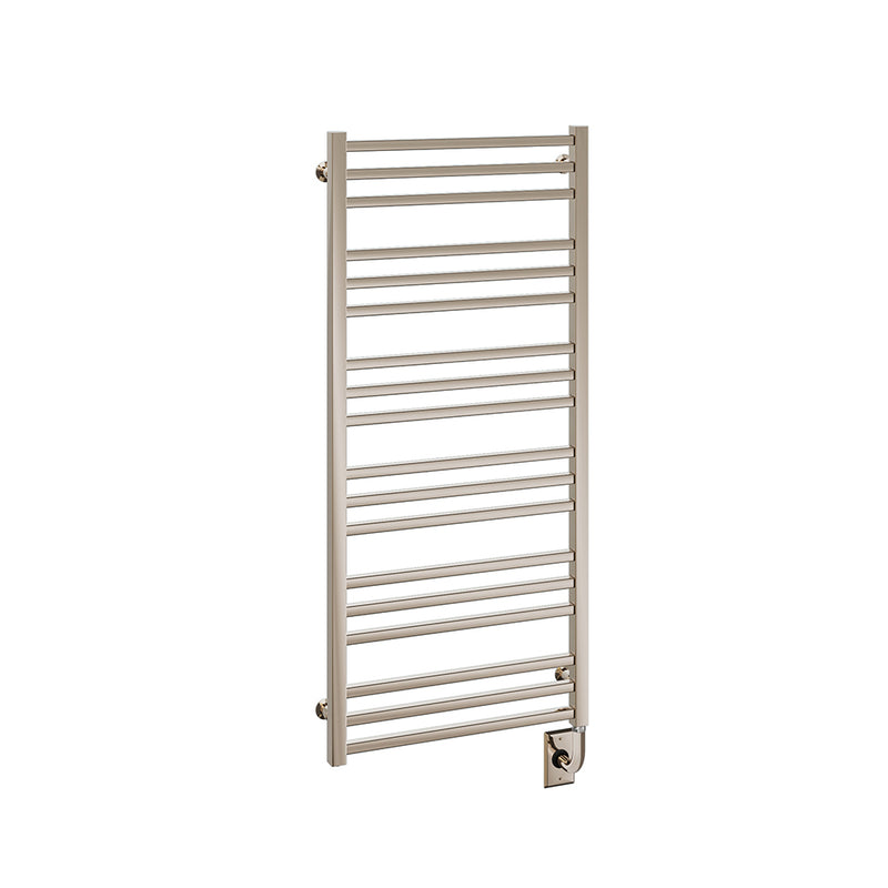 ICO Avento electric hardwired towel warmer, 23.5 x 47.5 in, Polished Nickel