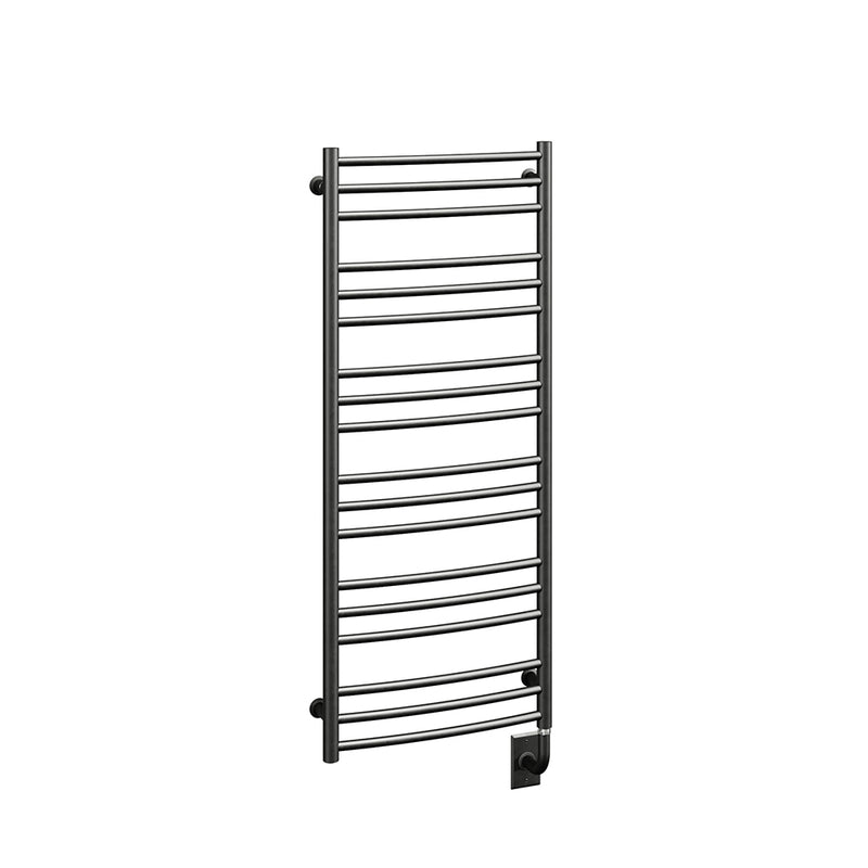 ICO Laveno electric hardwired towel warmer, 19.5 x 47.5 in, Matte Black
