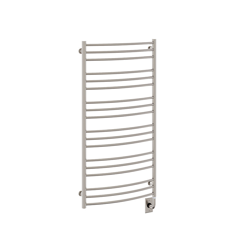 ICO Laveno electric hardwired towel warmer, 23.5 x 47.5 in, Brushed Nickel