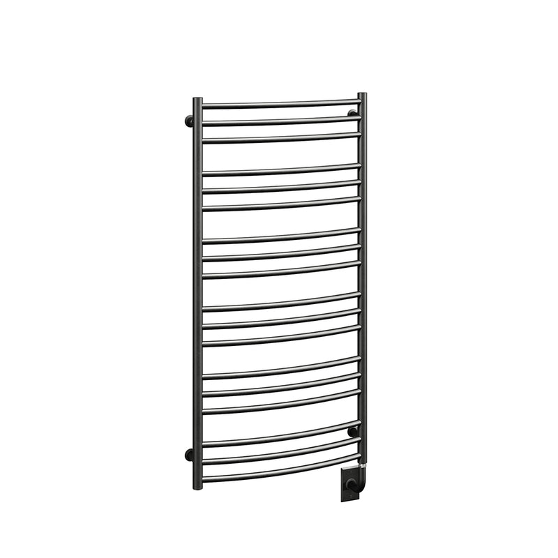 ICO Laveno electric hardwired towel warmer, 23.5 x 47.5 in, Matte Black